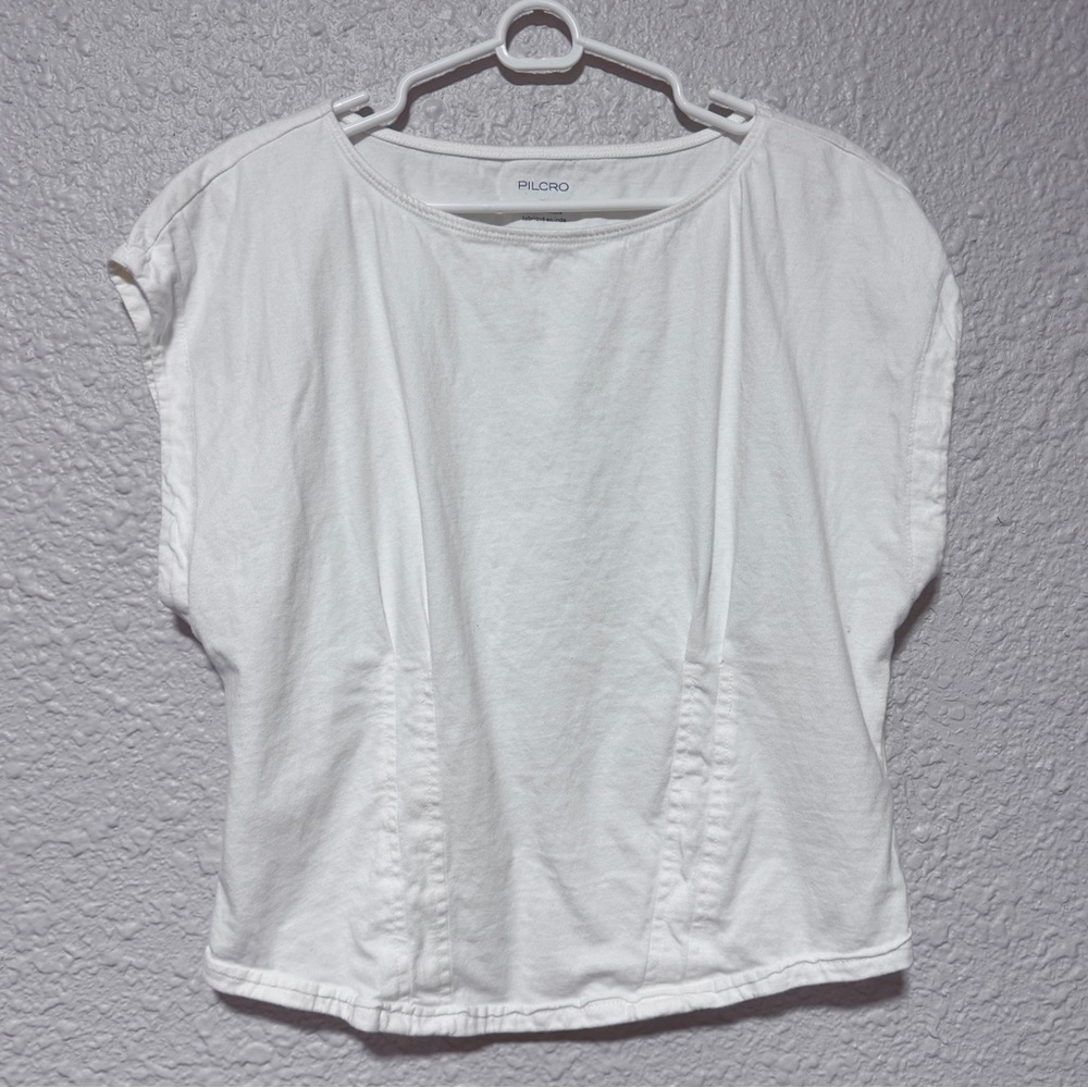 Anthropologie Pilcro Corset Tee Off White